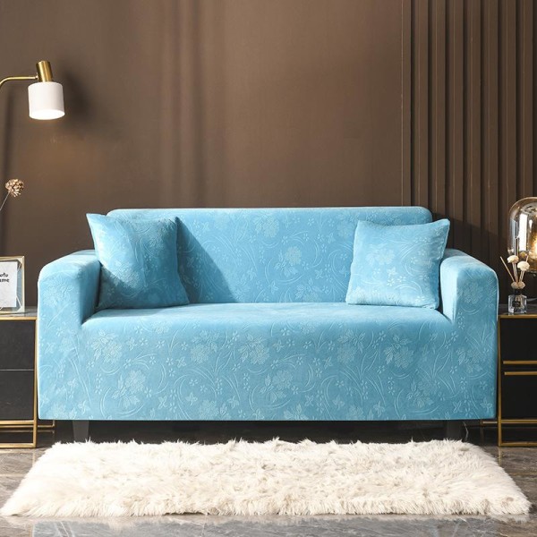 Kristall Sammet Elastisk Sofföverdrag Utdragbar Sofföverdrag Soffskydd Sektionsindelad Enfärgad Enkel/Två/Tre/Fyra Sitser L-Form Behöver Köpa 2st Blue 145-185cm