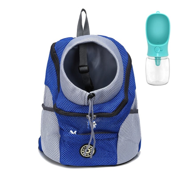 Kæledyrshundebærer Kæledyrsrygsæk Taske Bærbar Rejsetaske Kæledyrshund Fronttaske Mesh Udendørs Vandring Hoved Ud Dobbelt Skulder Sport NY A-Rose with 1bottle L Bag