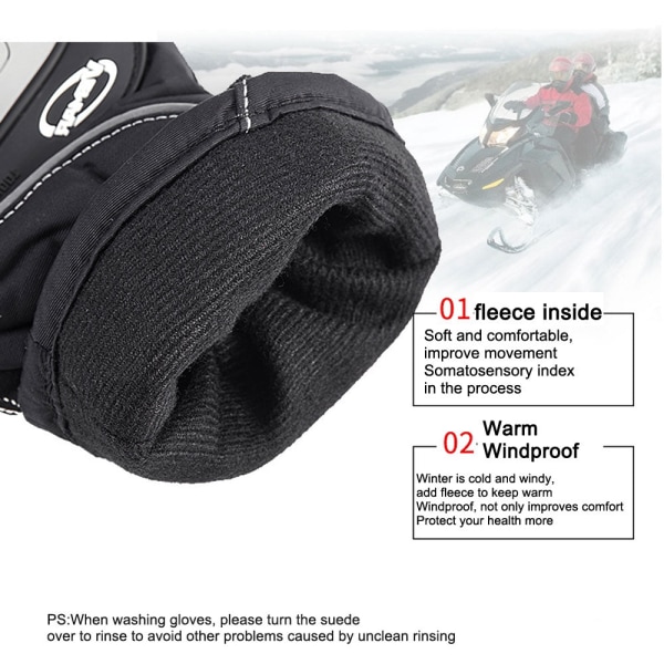 100% Vandtætte Cykelhandsker Vinter Herre Sports Full Finger Termiske Cykel Motorcykel Scooter MTB Landevejscykel Handsker GOL115 RED M