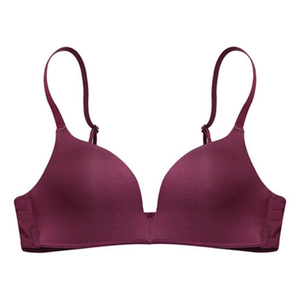 Varsbaby Dam Push Up Underkläder Enfärgad Trådlös Bekväm BH Red 32B