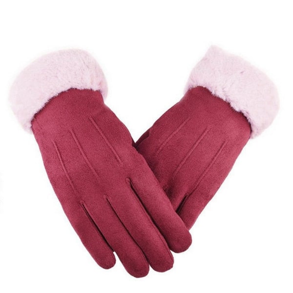 Söta lurviga varma handskar höst och vinter damhandskar fullfingerhandskar dam utomhussporthandskar damhandskar skärm 16 One Size