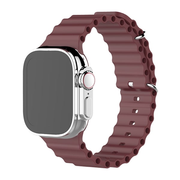 Klockarmband för Apple Watch iWatch 42/44/45/46/49mm vinröd