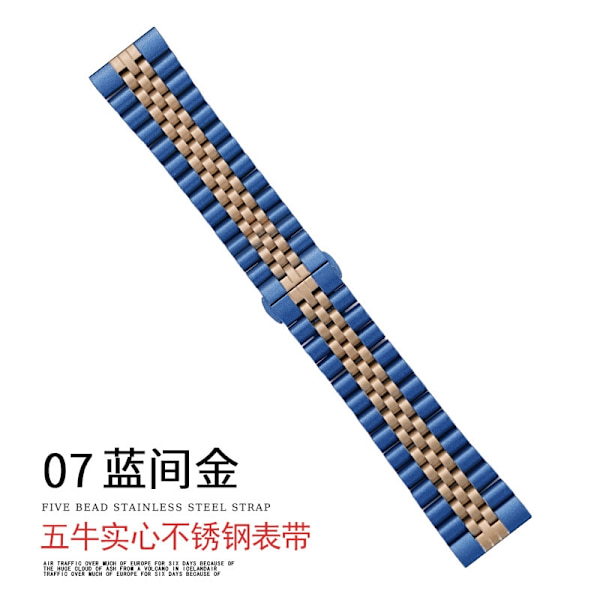 Kellon ranneke Apple Watch iWatch -kelloon Soveltuu: 1-9 sukupolvi/SE 38/40/41mm 7 sininen ja kulta