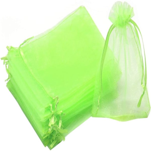 50 stk. gjennomsiktige chiffon organza-poser til jul, Halloween, bryllup, bursdagsfest, godteri, gaveesker, smykkeemballasjeposer Pink 10x15cm
