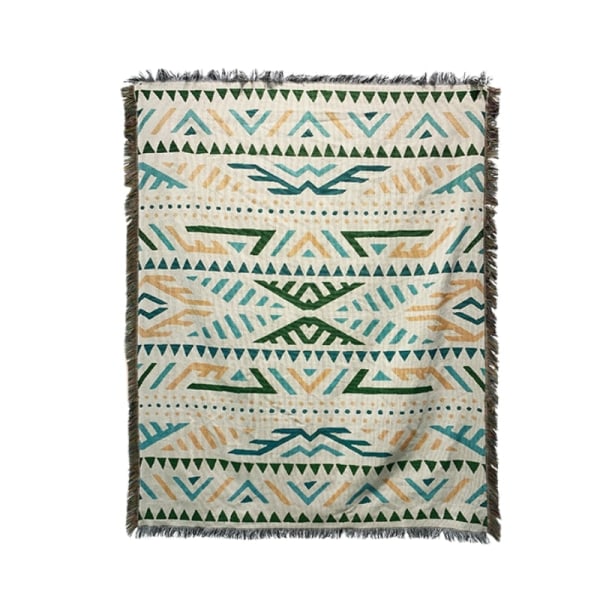 Boho Sofffilt Stickad Bomull Sofföverdrag Demonöga Viktad Tapet Bohemisk Tofs Boho Väggdeko Picknickfilt Filtar Q 130x160cm