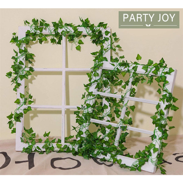 12 stk. Kunstige planter boligindretning grøn silke hængende vinstokke falsk blad guirlande blade DIY til bryllupsfest værelse have dekoration Grape Vines