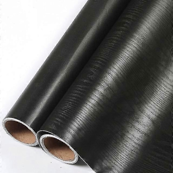 Itseliimautuva, vedenpitävä ja irrotettava vinyylitapetti Puu Musta 40cm x 2m Wood Black 40cm x 2m