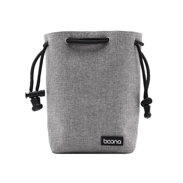 BOONA Kameraväska Linsväska Case Linsfodral Dragsnöreväska för DSLR Nikon Canon Sony Pentax Waterproof Velvet Protect H003Lensbag M Gray