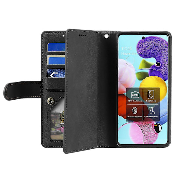 Motorola Moto G35 5G -kotelo PU-nahkainen puhelinkotelo vetoketjullisella lompakolla ja 9 korttipaikalla Style D