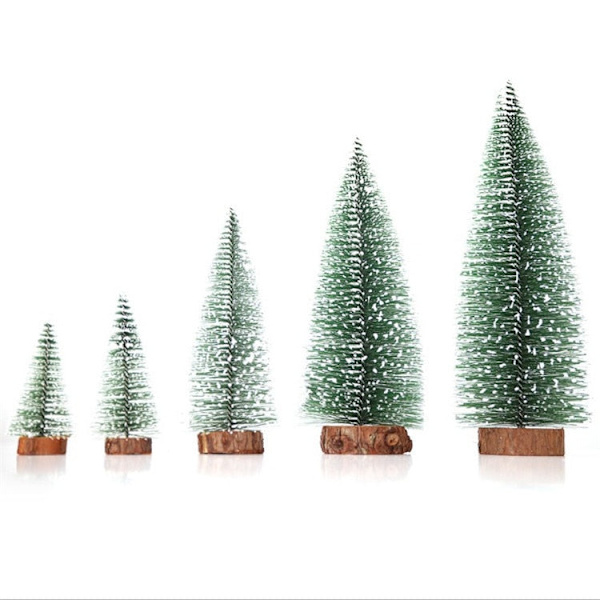 Mini juletre snøfnugg kunstig jul mini sedertre ornamenter festival bord miniatyr ornament hjem dekorasjon 10X5CM