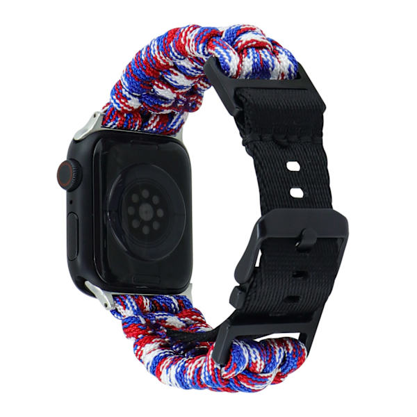 Kellon ranneke Apple Watch iWatch 40/41/42mm rannekkeelle punainen, valkoinen ja sininen naamiointi