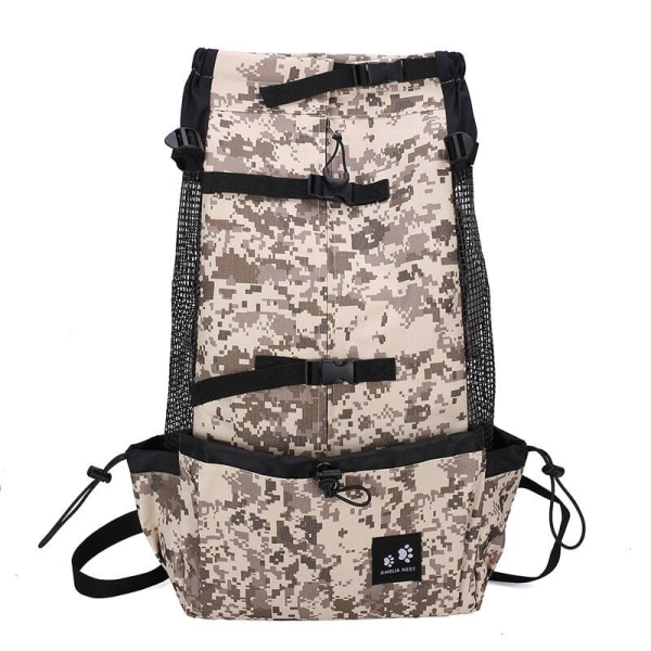 Andningsbar Stor Hund Utomhus Rese Justerbar Ryggsäck För Vandring Cykling Reflexväska Hundar Fransk Bulldog Mops Bärväskor Leopard XL-suit 15-28kg