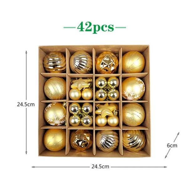 Joulukuusenpallot 42/44 kpl 6 cm Suuri joulupallo Monivärinen pallokoriste Joulukuusenkoristeet Setti kotijuhliin 42pcs B As picture
