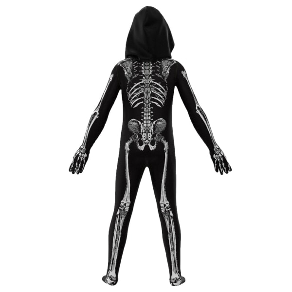 Halloween Barn Vuxen Skelett Skalle Kostymer Skrämmande Zombie Cosplay Jumpsuit Adult L