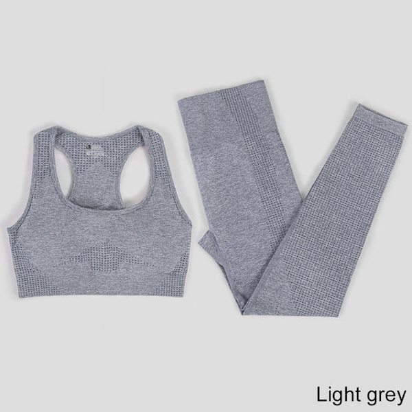 Yoga Set Träningskläder Sportkläder Gym Kläder Fitness Leggings Toppar För Kvinnor 3 pcs set wine red M