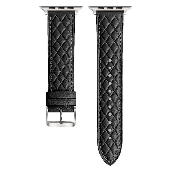 Klockarmband för Apple Watch iWatch 42/44/45/49mm Silver Regular Connector Svart