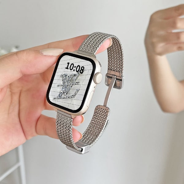 Klockarmband för Apple Watch iWatch för SE2/6/5/4 40mm armband silver