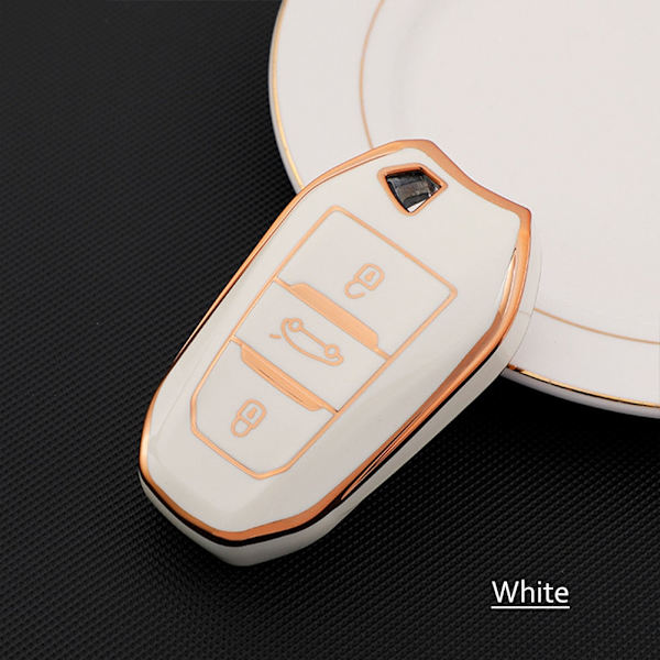 Nytt TPU Bil Fjärrnyckel Fodral Skal För Peugeot 308 408 508 2008 3008 4008 5008 Citroen C4 C4L C6 C3-XR Picasso DS3 DS4 DS5 Ivory