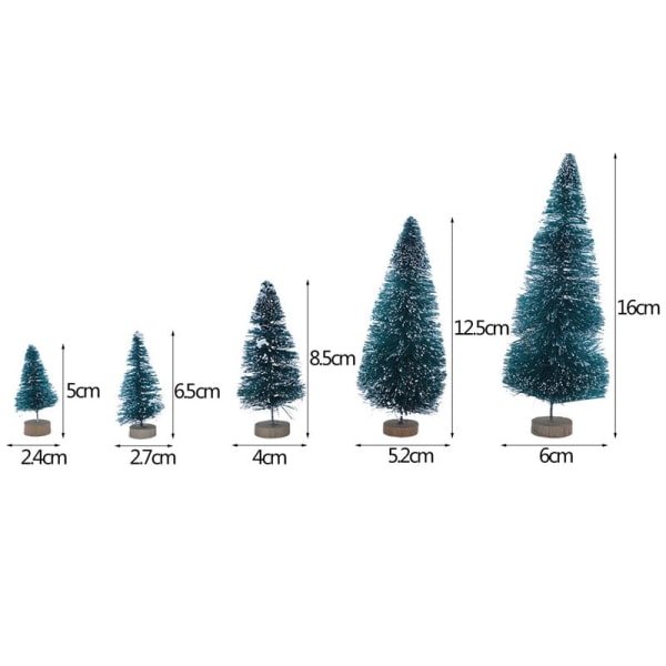 5 st 5/6,5/8,5/12,5 cm Flerfärgad julgran Hemdekorationer Trä Plastträd DIY-hantverk för julfestdekor Nyårspresent 12.5cm Beige