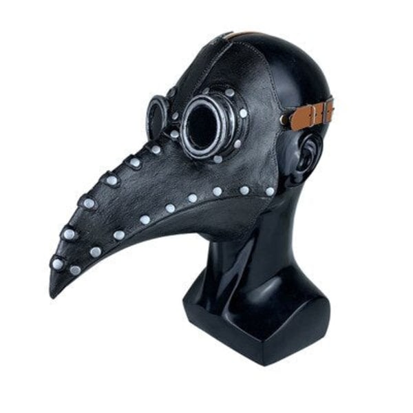 Rolig Latex Steampunk Plague Doctor Fågelmask Cosplay Long Nose Halloween Maskerad Dräkt rekvisita 648 coffee