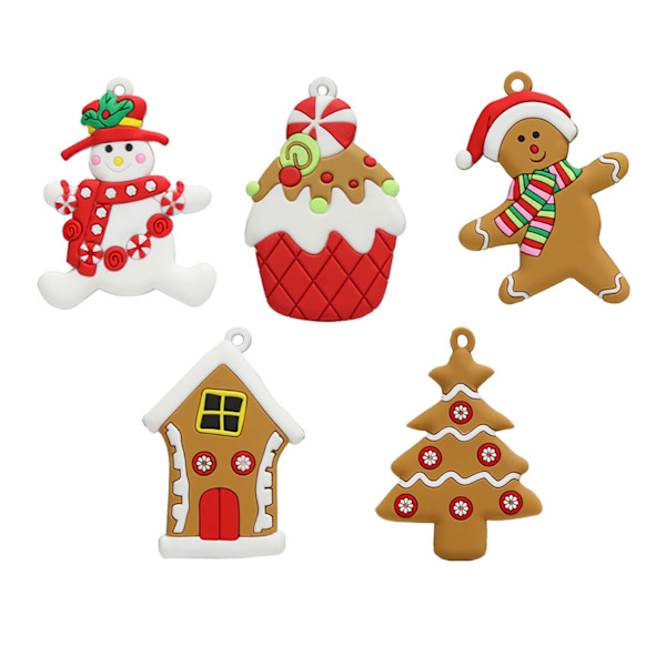 Jul Pepparkaksgubbe PVC Jul Ny Dekoration Julgran Pepparkaksgubbe Snöflinga Hänge Julprodukt jbr07