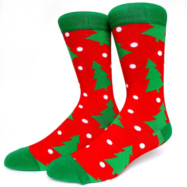 59 Stil Herr Julstrumpor Roliga Jul Tomte Gran Snöflinga Älg Snö Bomull Tub Besättning Glada Strumpor Herr Nyår Sokken 4 EU 38-45