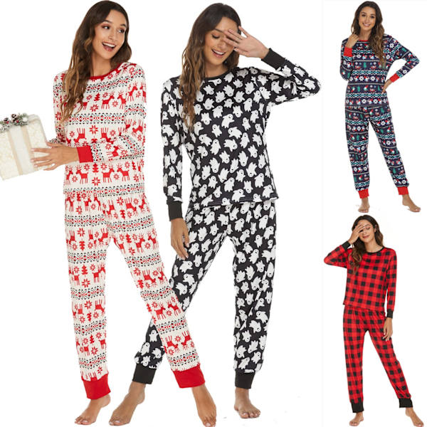 Julpyjamas Matchande Familj Pyjamas Hemmakläder Set Pyjamas 8410 XL