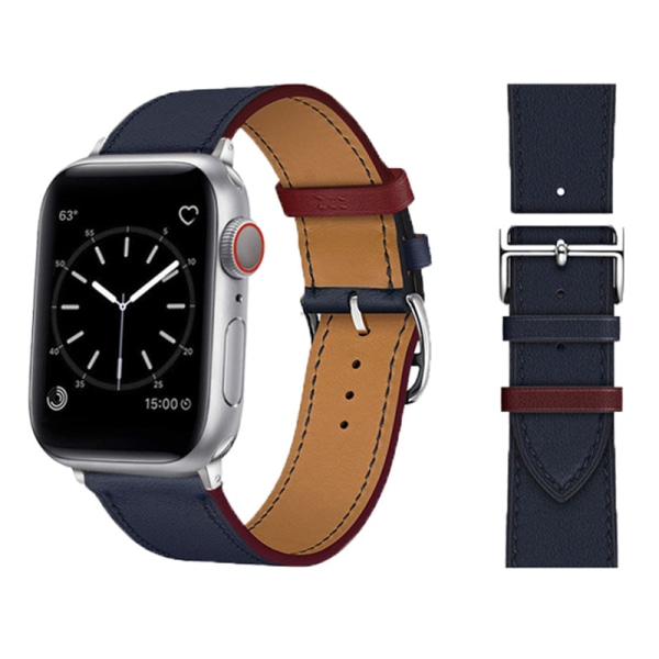 Läderarmband för Apple Watch Band 44mm 45mm 42mm 41mm 40mm 38mm Single tour armband iWatch series 3 4 5 6 SE 7 band 3 red For 42mm 44mm 45mm