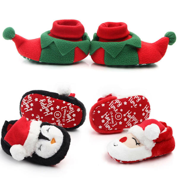 pudcoco Party Jul Baby Bomullsskor Barn Stövlar Pojkar Flickor Baby Söta Tecknade Varma Skor Pojkar Flickor Förtjockning Första Stegen Christmas penguin 12
