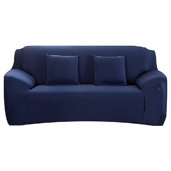 Överdrag Enfärgat Sofföverdrag för Vardagsrum Elastiskt Hörnsofföverdrag Stolsöverdrag 1/2/3/4 Sits navy 2-seater 145-185cm
