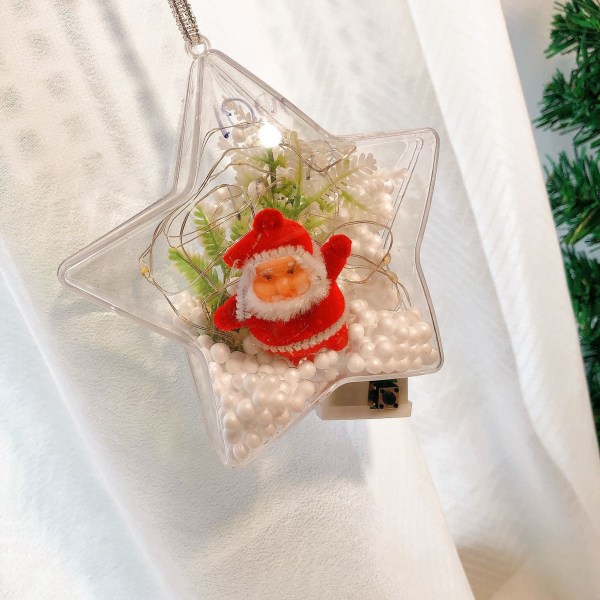 Jouluvalokoriste Valoa lähettävä joulukuusiriipus Lasten vanhempien ja lasten käsintehty DIY-joululahja Christmas tree style [Material package]]