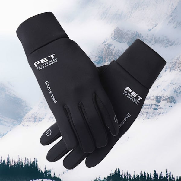 Vinterhandskar för män Pekskärm Körning Motorcykel Skidåkning Vattentäta Halkfria Varma Fleece Damhandskar Vindtäta Utomhussporter Black B One Size