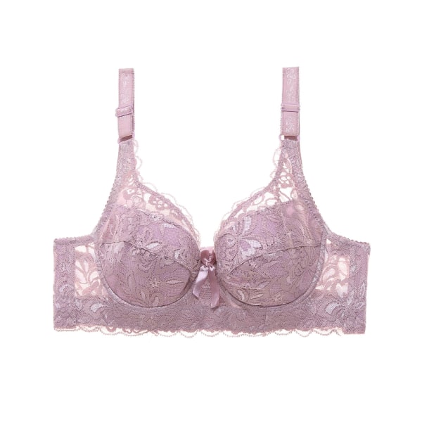 BH:ar för kvinnor Spets Sexig Bralette Transparent Bygel Topp BH Push Up BH Black 36/80D