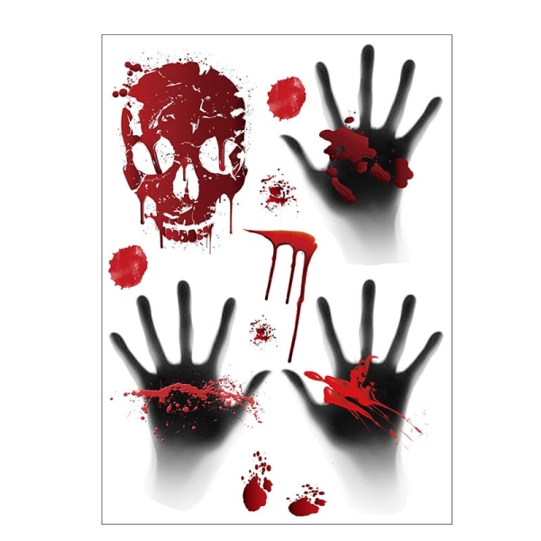 Grusomme Halloween Blodige Håndavtrykk klistremerker Vegg Vindu Dør Hjem Dekal Klistremerker Halloween Fest Dekorasjon Spøkelseshus Rekvisitt Style7