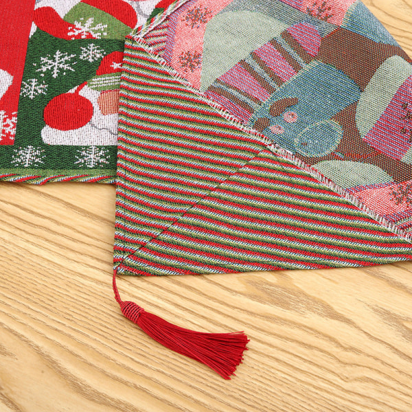 Julepynt Strikket Bordløber Kreativ Julebordløber Bord Julemandsdekoration New table runner deer carriage