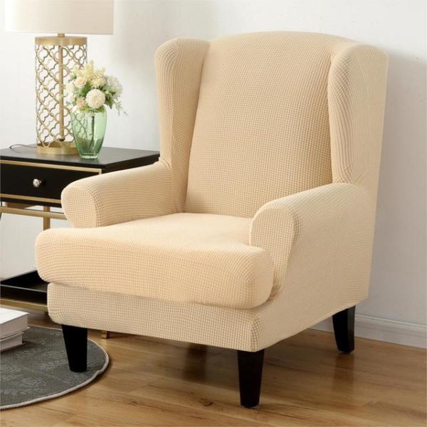 Vattentätt Sluttande Armstöd Ryggstöd Stolskydd Elastisk Fåtölj Öronlappsfåtölj Vinge Soffa Ryggstöd Stolskydd Stretch Skydd Solid color2