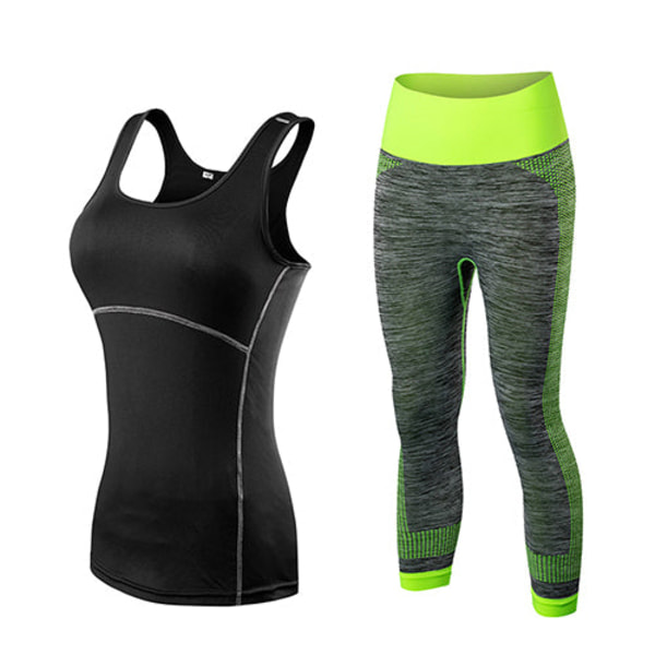 Yoga Set Sport Löpning Gym Träningsset Kläder träningskläder fitness kvinnor Blue and blue S