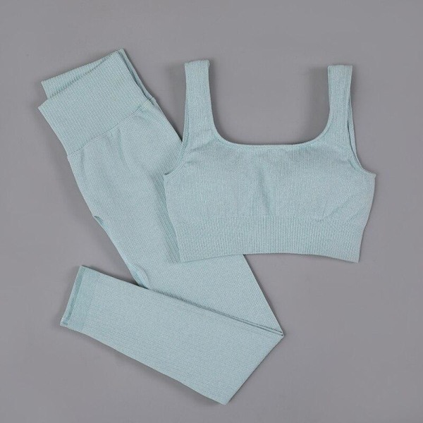 Yoga Set Träningskläder För Kvinnor Fitness Kläder Långärmad Yoga Dräkt BraPants Brown M