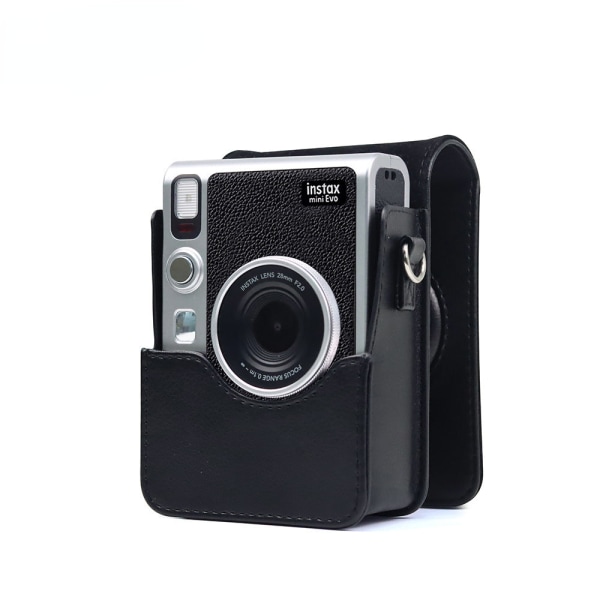Polaroid Läder Kameraväska Mini Evo Förvaring Läderfodral PU Läder Kamera Skyddsväska Digital Fotografering Läderfodral Black texture