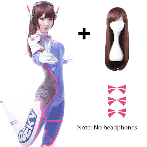 Dva Cosplay -asu, peli, naisille, aikuisille, lapsille, Lycra, 3D-tulostus, Spandex, Halloween-juhlat, Zentai-peruukkiasut, ase D.Va cos Clothing only L