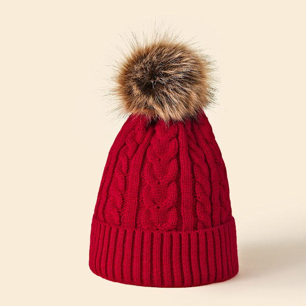 Syksyn ja talven uusi iso turkispallo villapipo, universaali yksivärinen yksikerroksinen reunus lämmin neulottu hattu naisille Heather Gray Average size