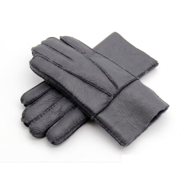 Nya Vinterhandskar för Män Varma Äkta Fårskinns-handskar för Män Termiska Get-päls Kashmir Äkta Läder Snöhandskar Manuella Black B One Size