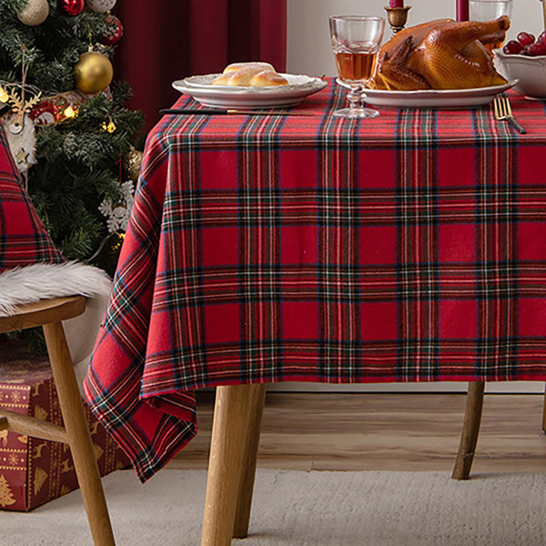 Jouluinen pöytäliina amerikkalainen punainen yksinkertainen ruudullinen pöytämatto hotellin sohvapöytäliina koristeellinen pöytäliina Green and yellow checks 140*220cm