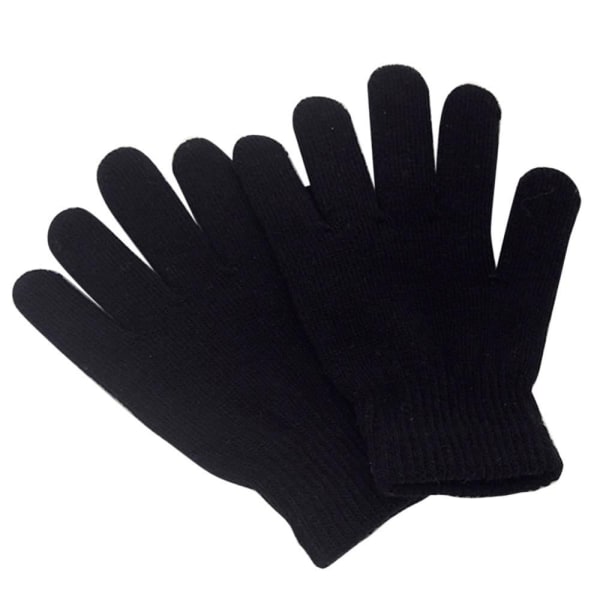 1 Par Magic Glove Flickor Pojkar Barn Full Finger Stretchy Stickade Vinter Varma Pick Handskar Blandade Färg Stickade Handskar 2 modeller red gloves