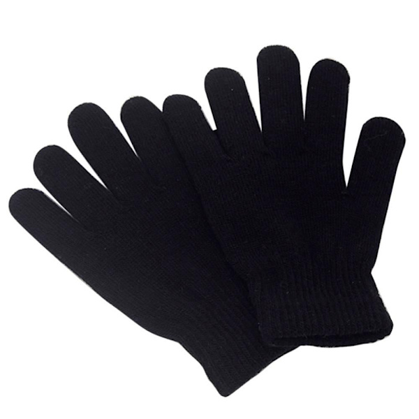 1 Par Magiska Handskar Flickor Pojkar Barn Hel Finger Stretchiga Stickade Varma Vinterhandskar Blandade Färger Stickade Handskar 2 modeller white gloves