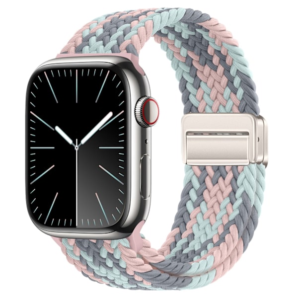 Klockarmband för Apple Watch iWatch S1-S9:38/40/41/S10:42MM metall inre magnetspänne grå blå puder