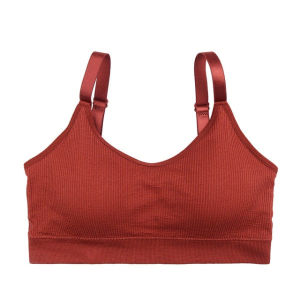 Yoga BH Andningsbar gymtopp Anti-svett Stötsäker Vadderad Träningsunderkläder För Kvinnor style 2 pink Free Size