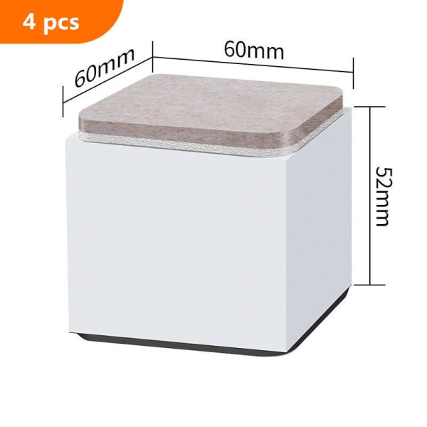 Multifunktionell Kvalitetsbord Soffa Höjd Fotplatta Golvskydd Möbelben Skrivbord Slitstarka Fötter Pads Matta 4st/lot white 80x52mm
