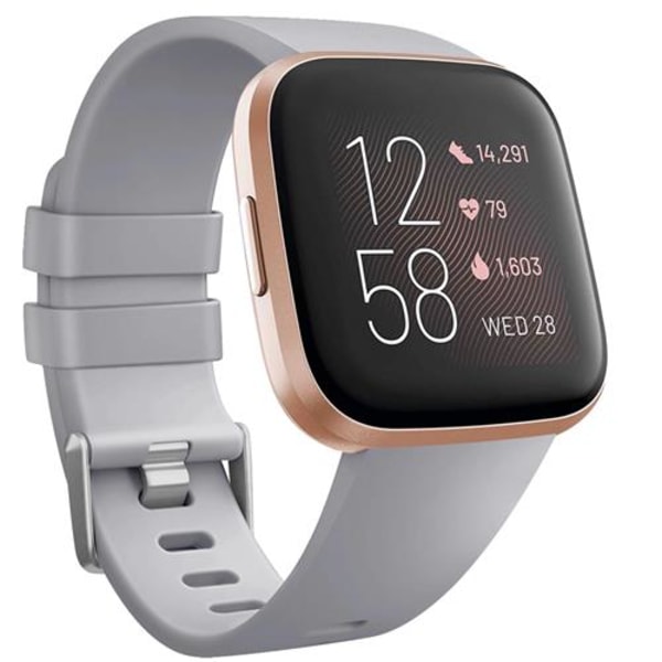 Rem för Fitbit Versa 2 Versa Band Rem Mjuk TPU ersättningsarmband för Fitbit Versa 2 Versa Lite Klockarmband Armband Gray Size L For Versa 1 2