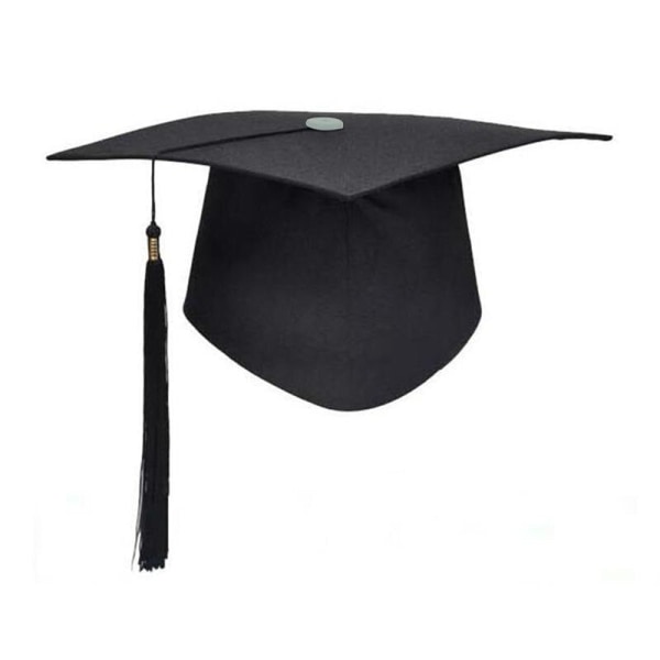 Vuxen Bachelor Graduation Caps med tofsar för examen Ceremony Party Supplies Black